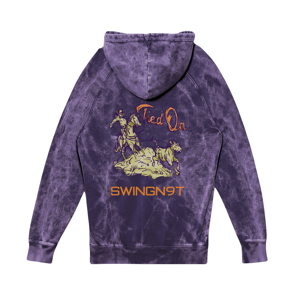 Tied On Branded Hoodie / Cloud Purple / back on white