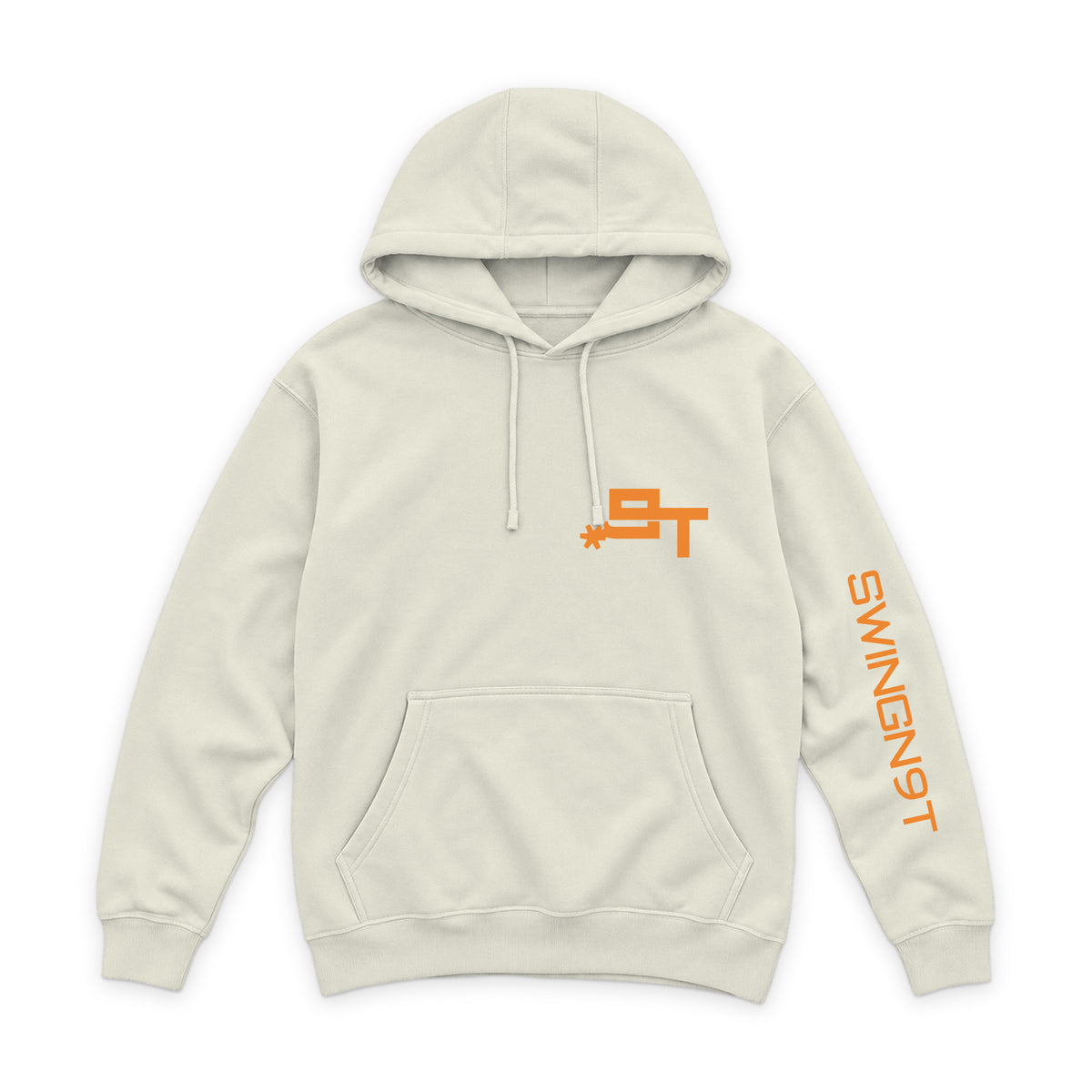 Tied On Branded Hoodie — Sand — front view on white