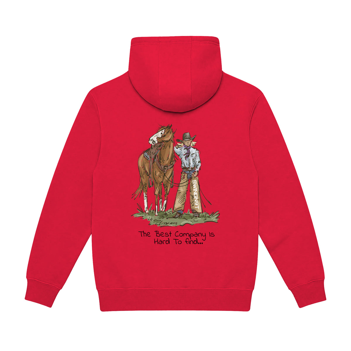 The Best Company Hoodie / Cardinal / back on white