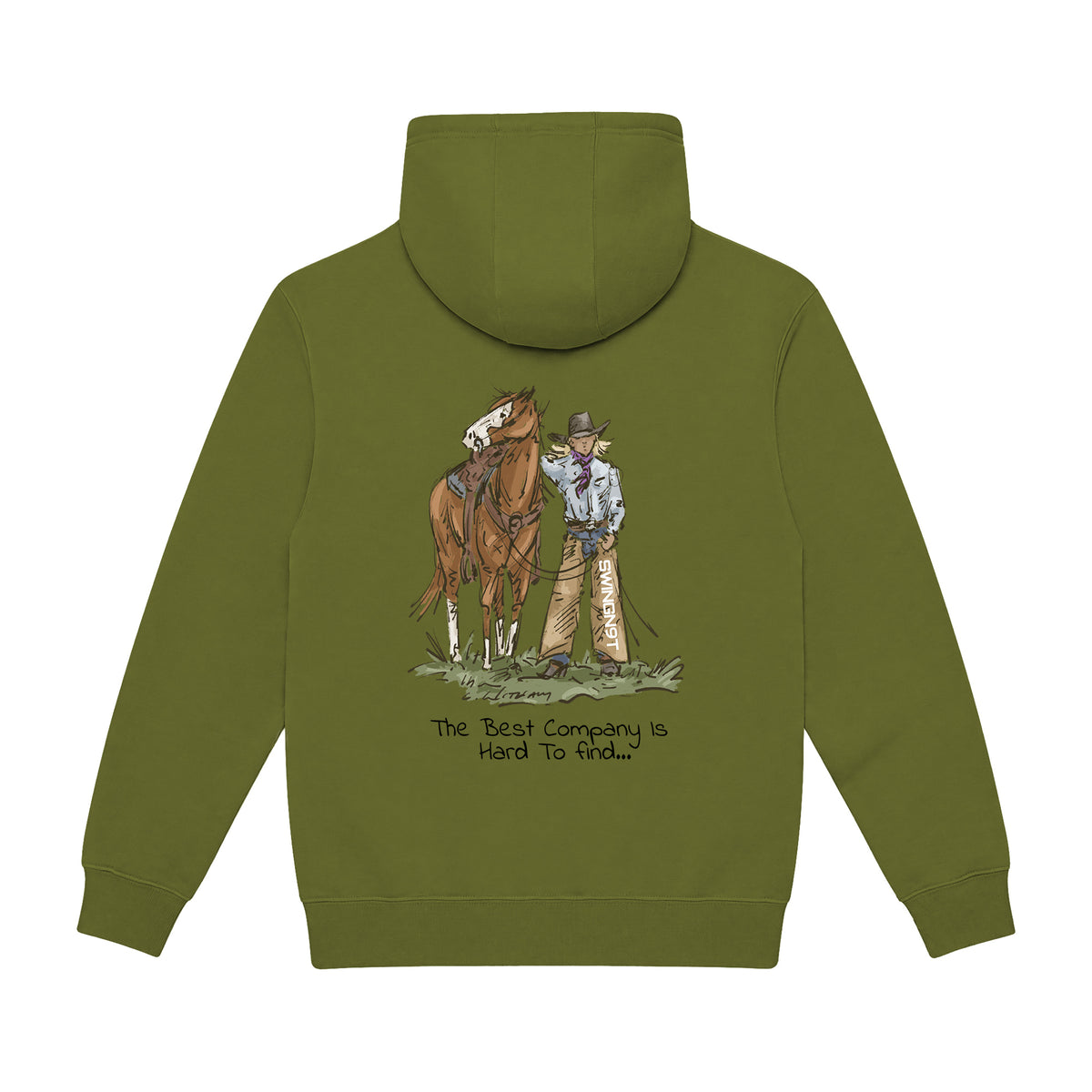 The Best Company Hoodie / Army Green / back on white