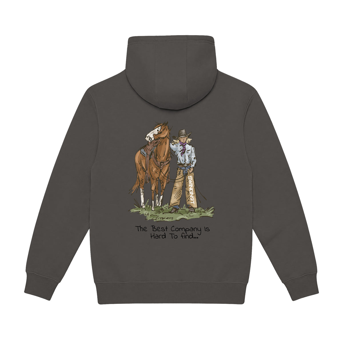 The Best Company Hoodie / Smoke / back on white