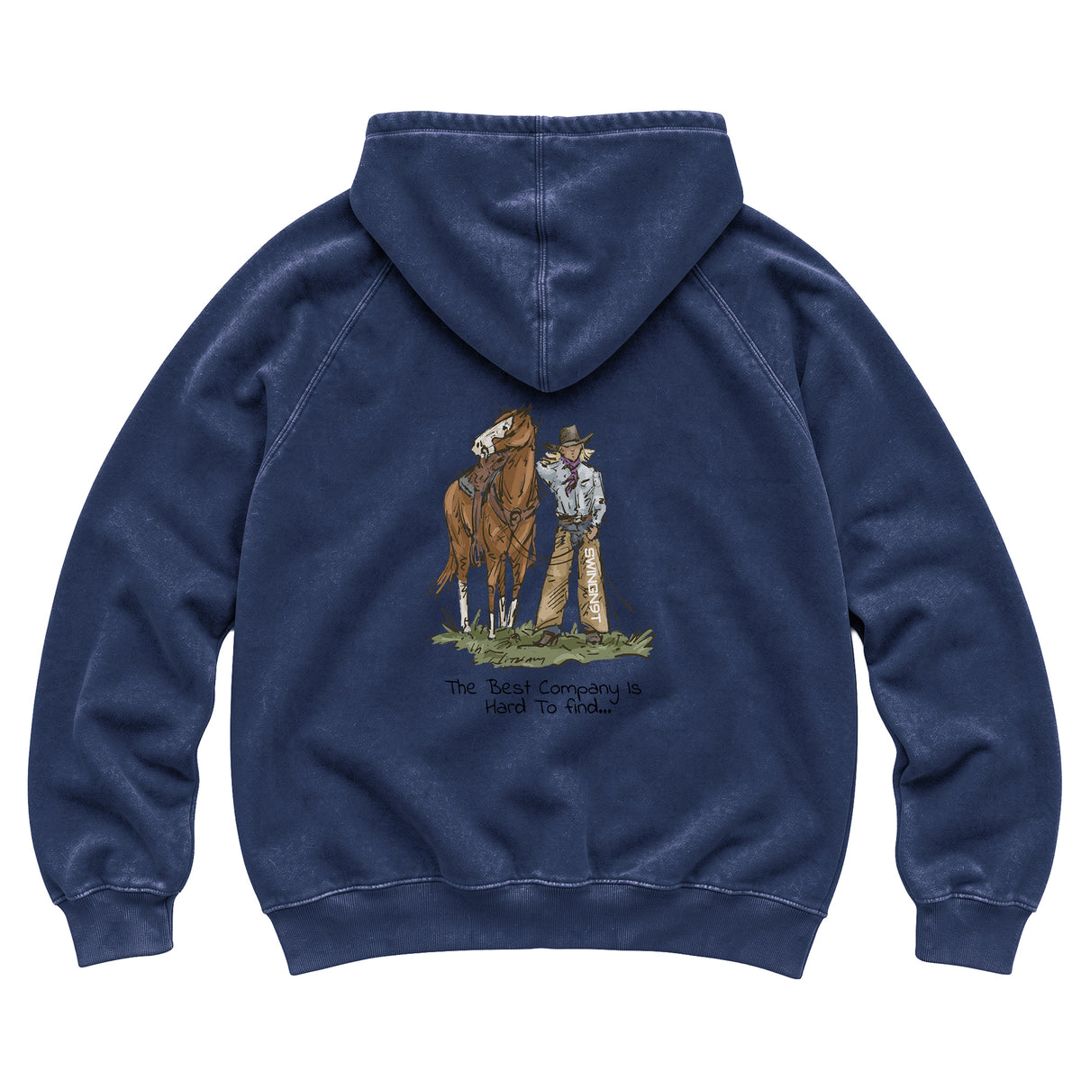 The Best Company Hoodie / Vintage Denim / back on white