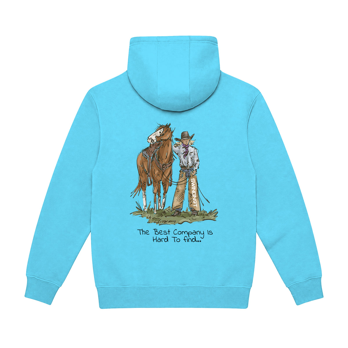 The Best Company Hoodie / Ocean Blue / back on white