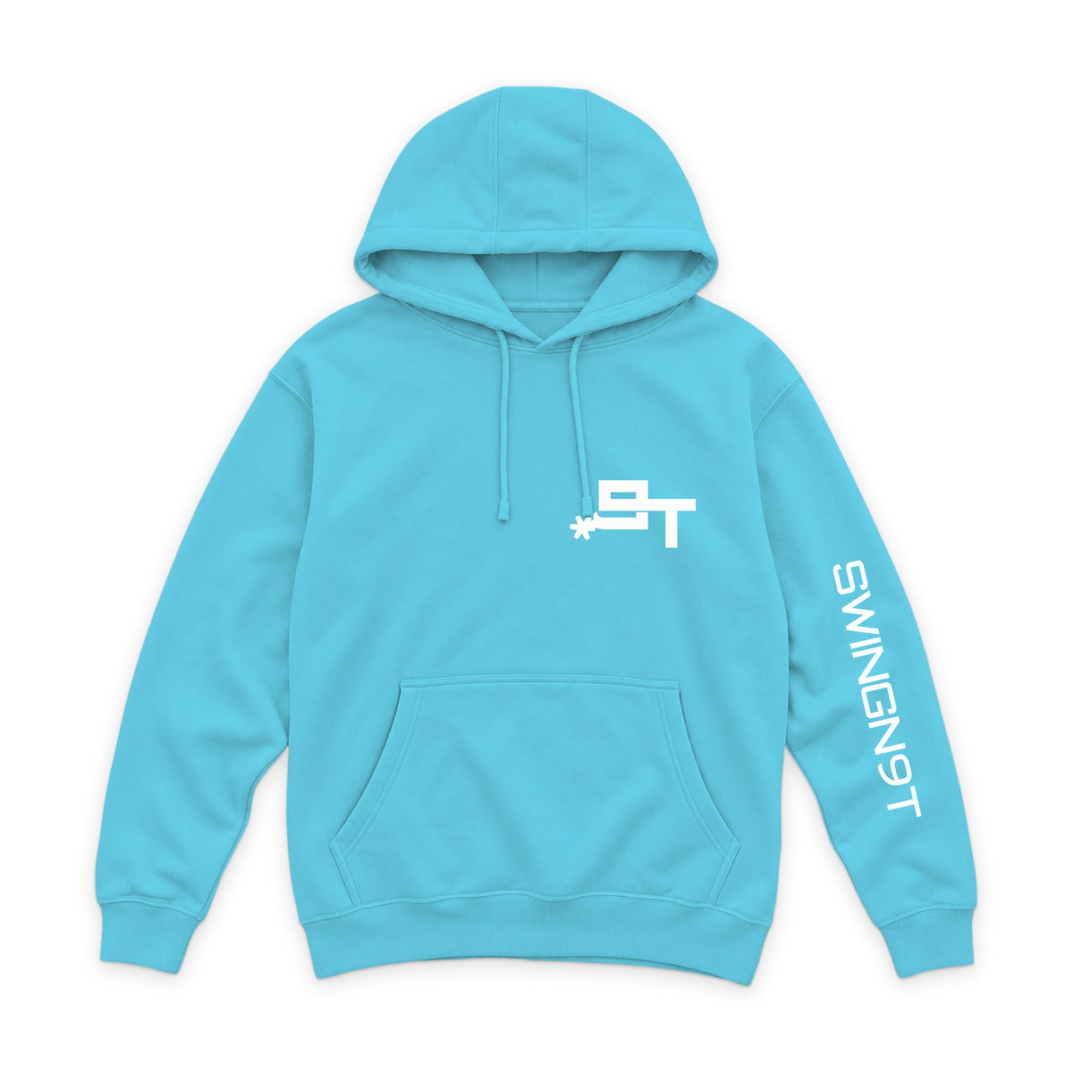 The Best Company Hoodie — Ocean Blue — front view on white