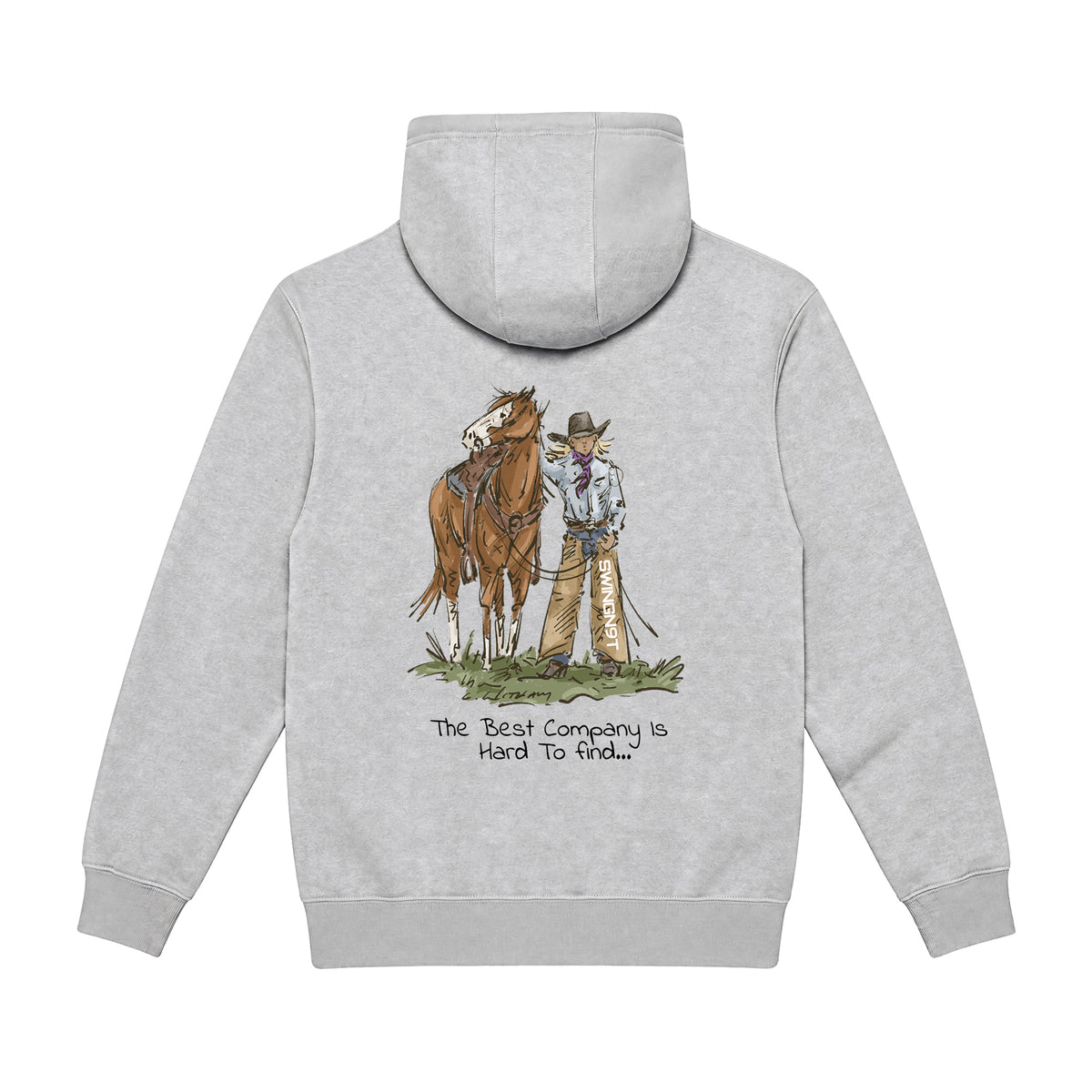 The Best Company Hoodie / Heather Grey / back on white