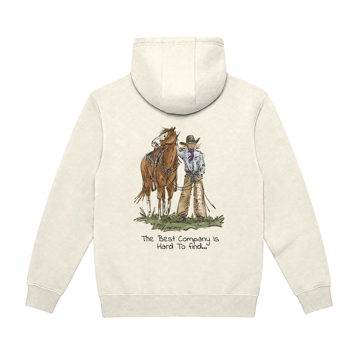 The Best Company Hoodie / Tofu / back on white