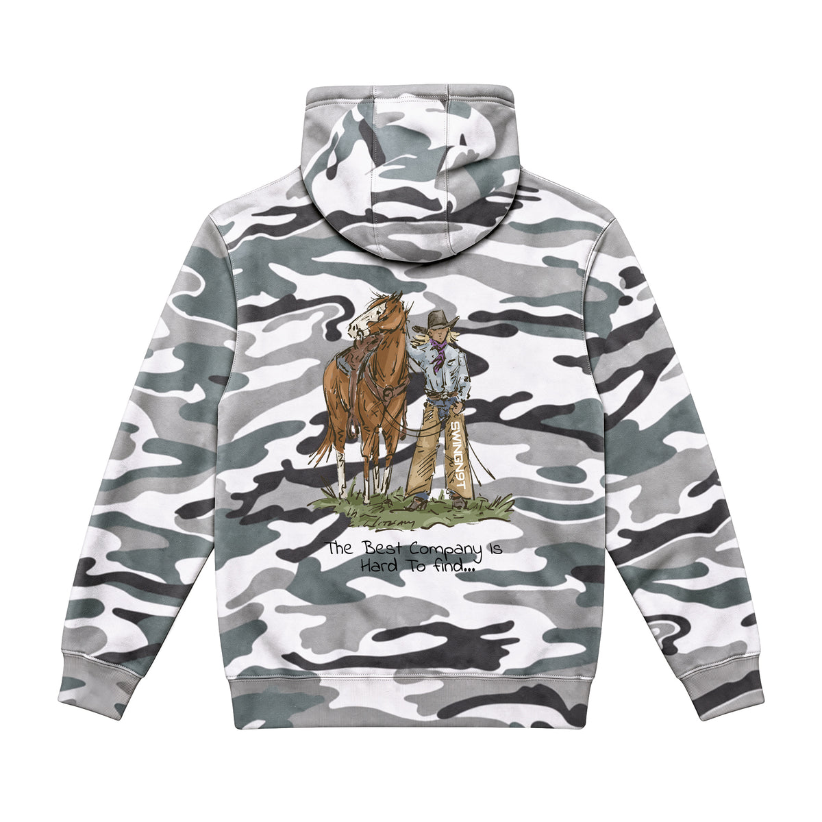 The Best Company Hoodie / Sage Camo / back on white