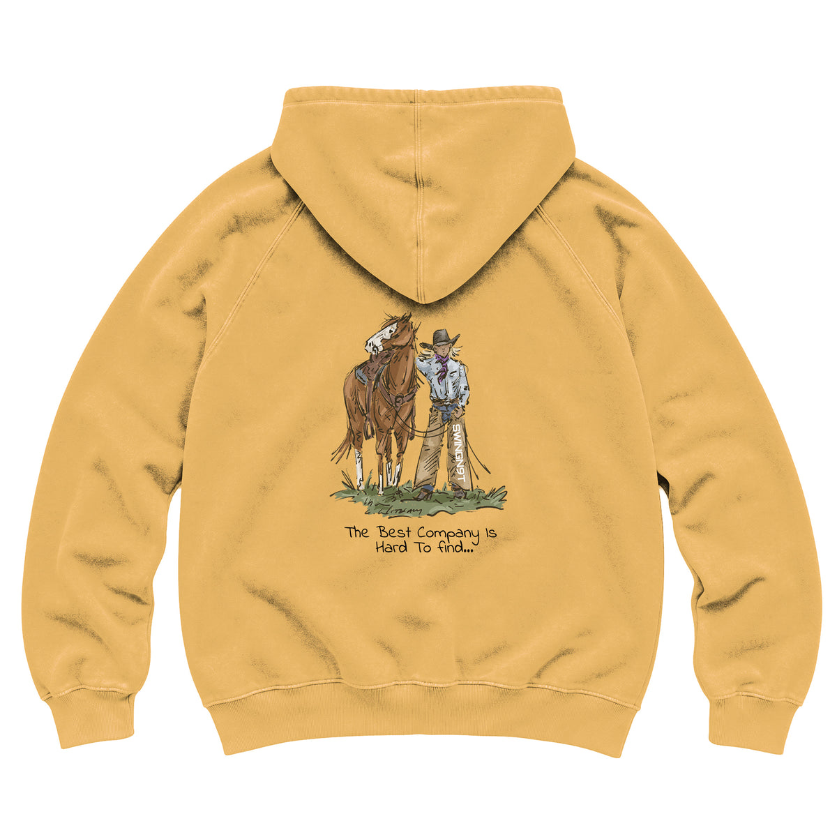 The Best Company Hoodie / Vintage Mustard / back on white