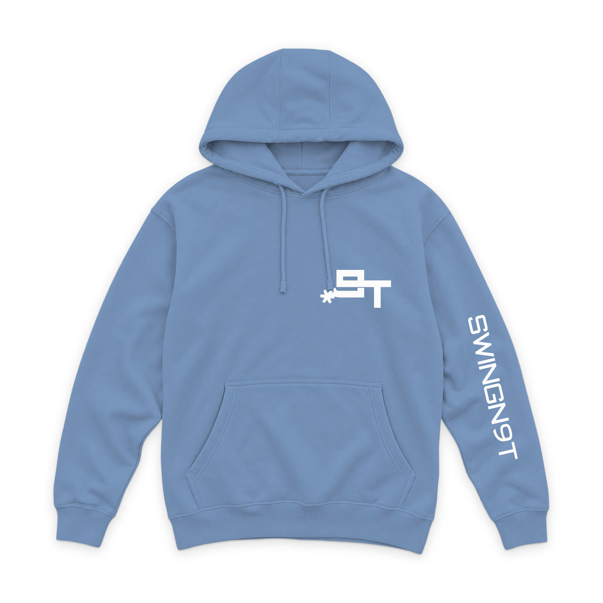 The Best Company Hoodie — Colony Blue — front view on white