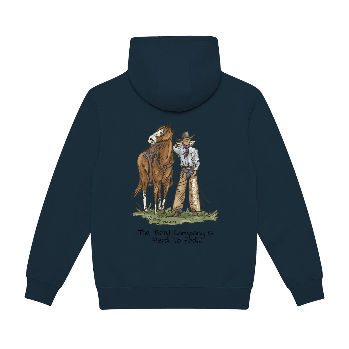 The Best Company Hoodie / Navy / back on white