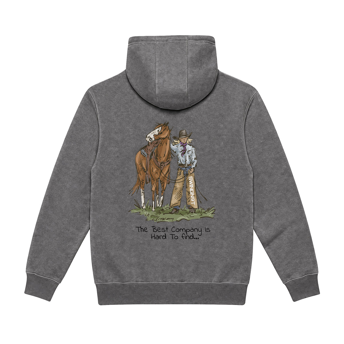 The Best Company Hoodie / Charcoal Heather / back on white