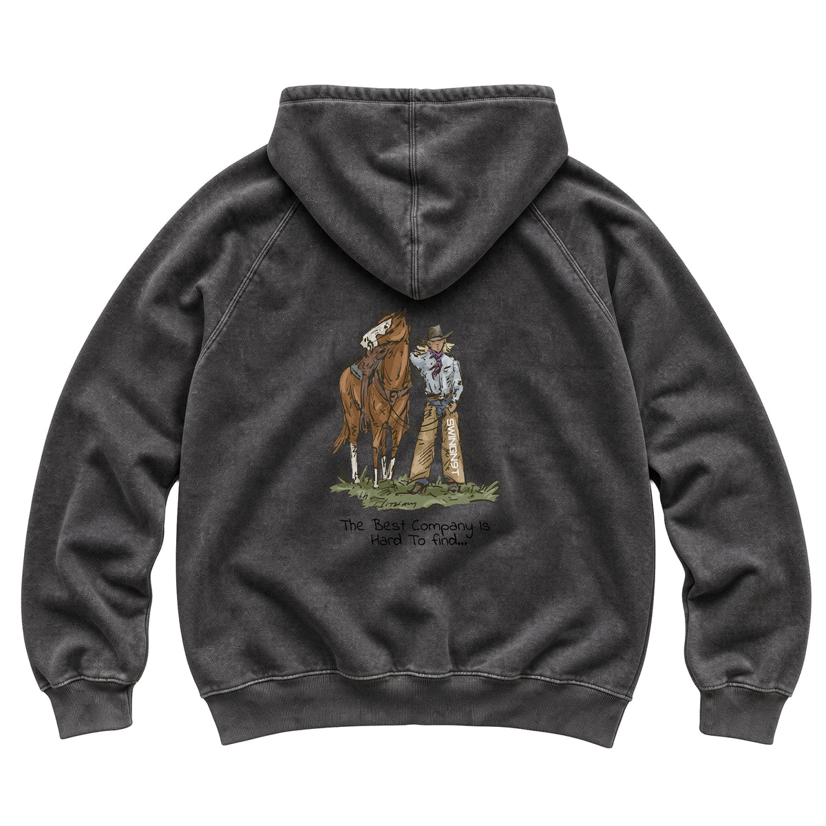 The Best Company Hoodie / Vintage Black / back on white