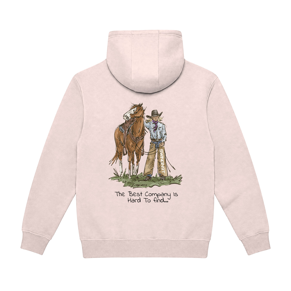 The Best Company Hoodie / Pale Pink / back on white