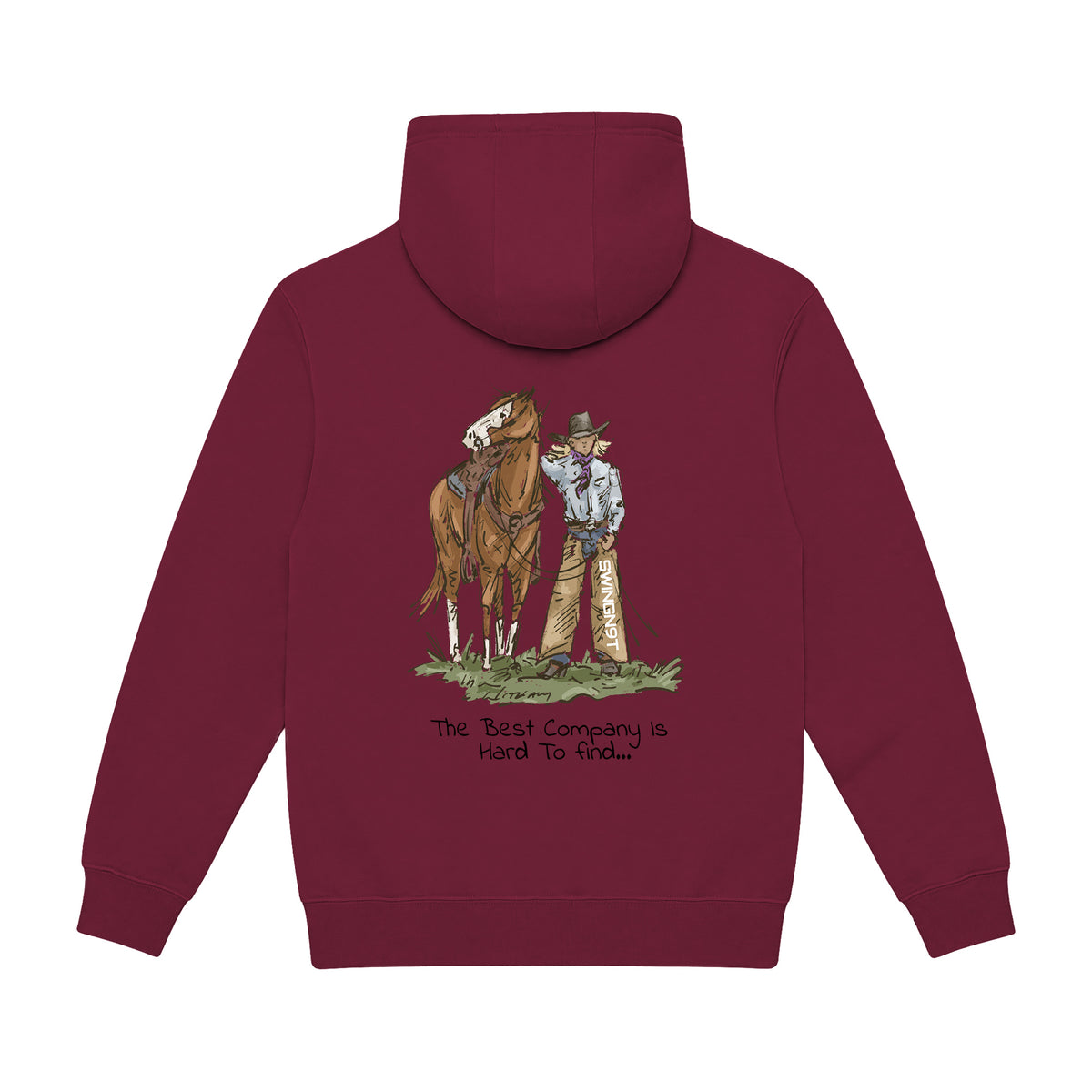 The Best Company Hoodie / Burgundy / back on white