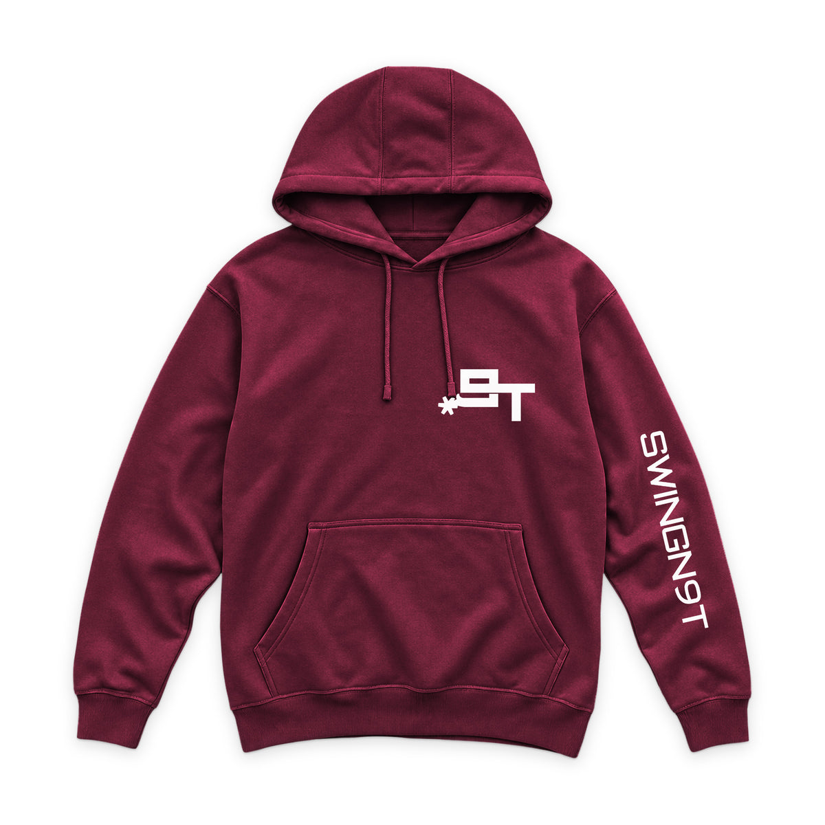 The Best Company Hoodie — Burgundy — front view on white