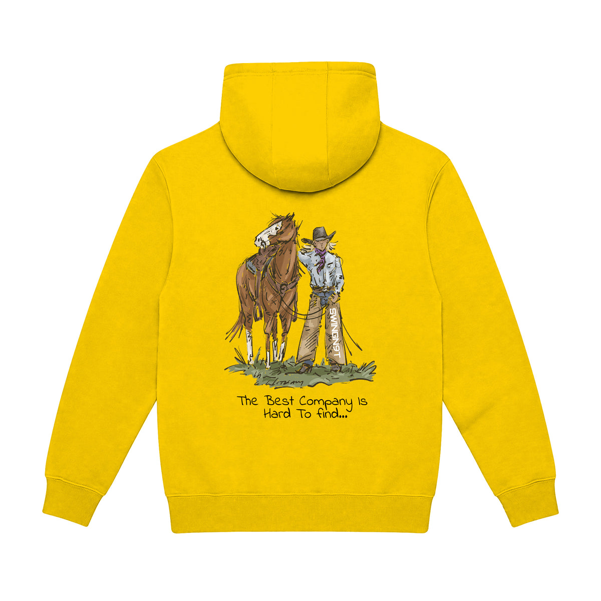 The Best Company Hoodie / Lemon / back on white