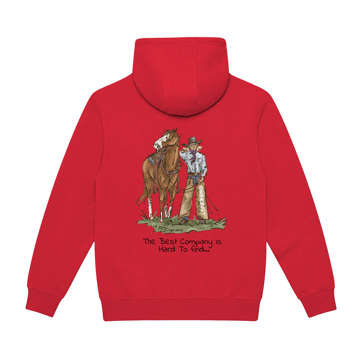 The Best Company Hoodie / Red / back on white