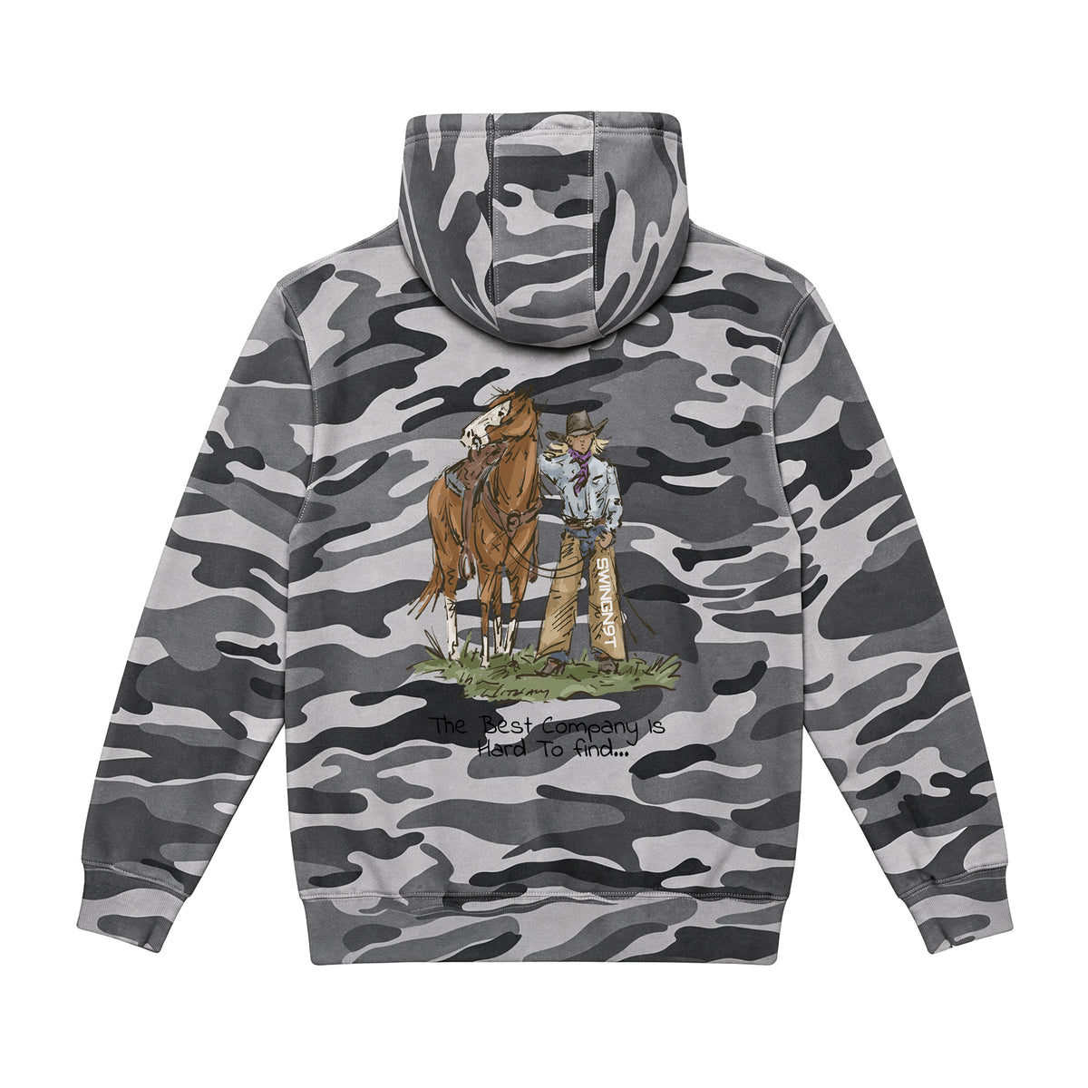 The Best Company Hoodie / Slate Camo / back on white