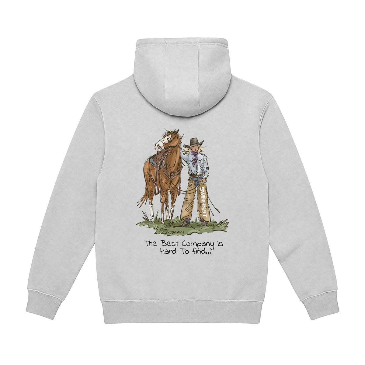 The Best Company Hoodie / Dove Grey / back on white