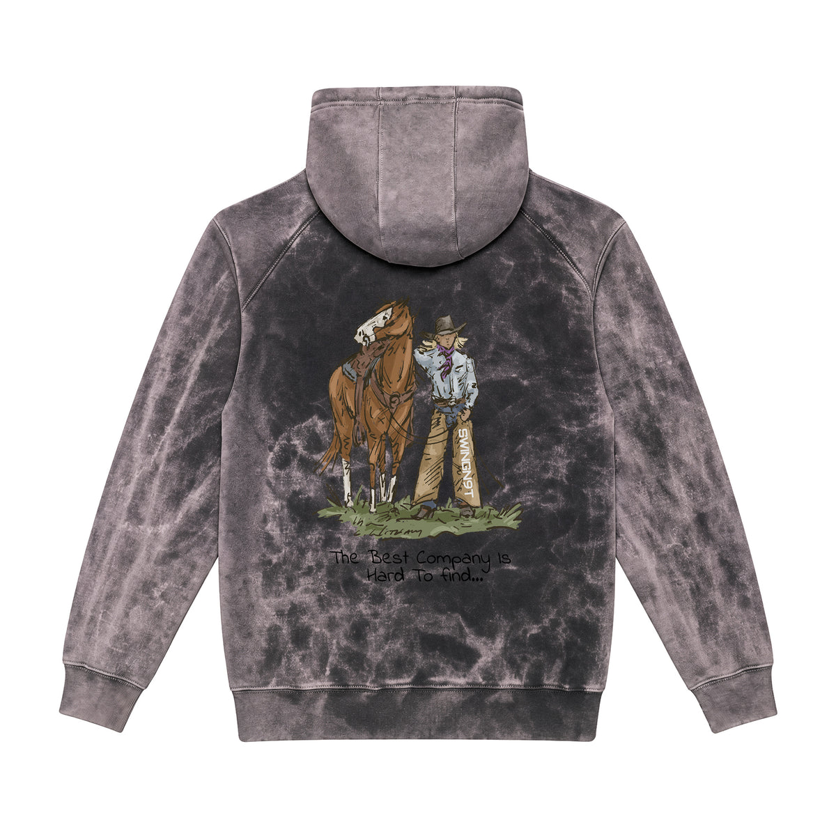 The Best Company Hoodie / Cloud Black / back on white