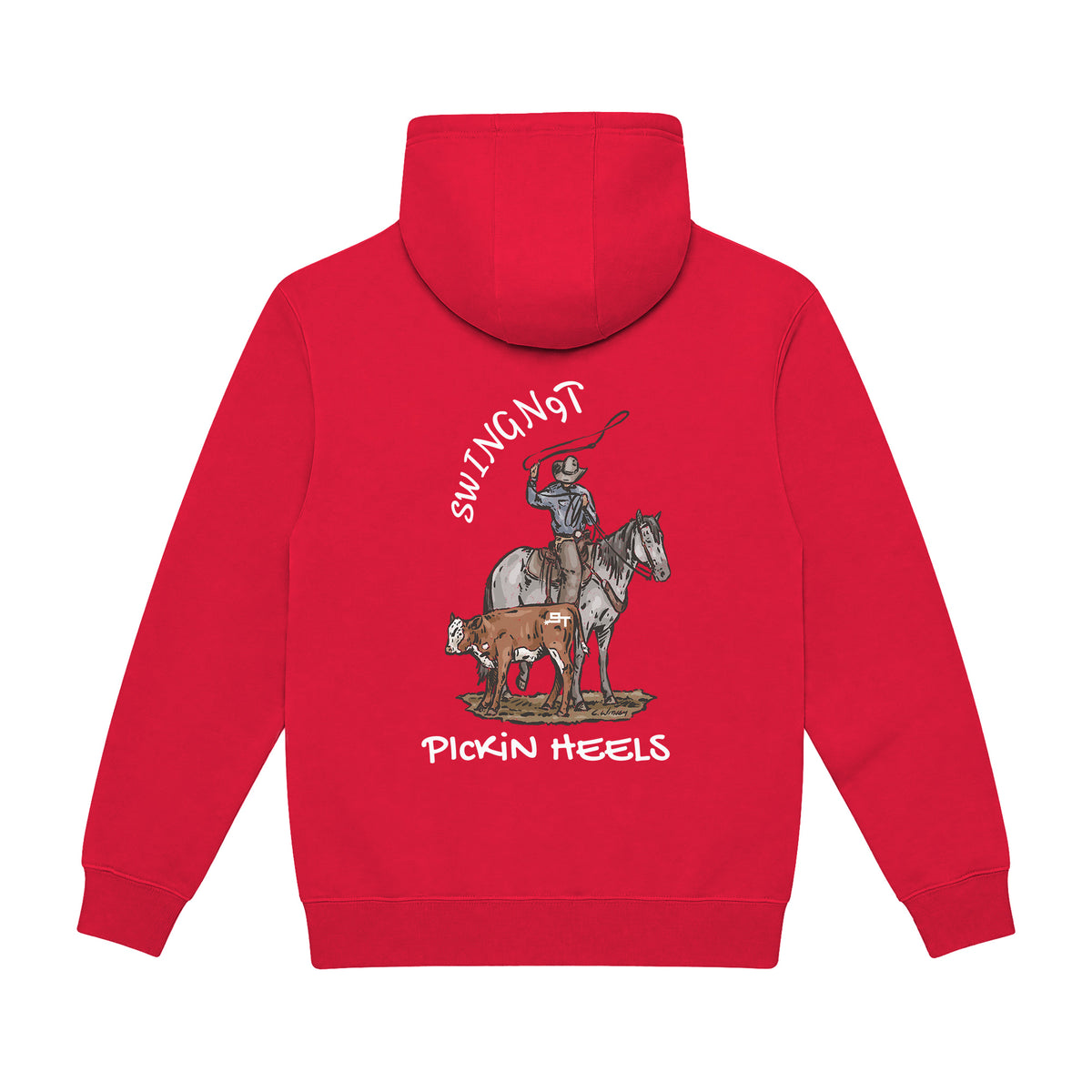 Pickin Heels Hoodie / Cardinal / back on white