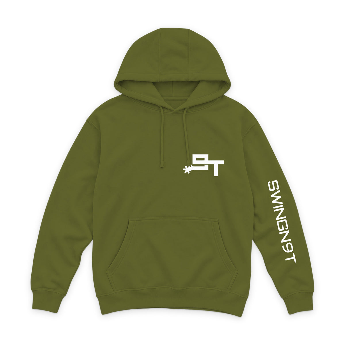 Pickin Heels Hoodie — Army Green — front view on white