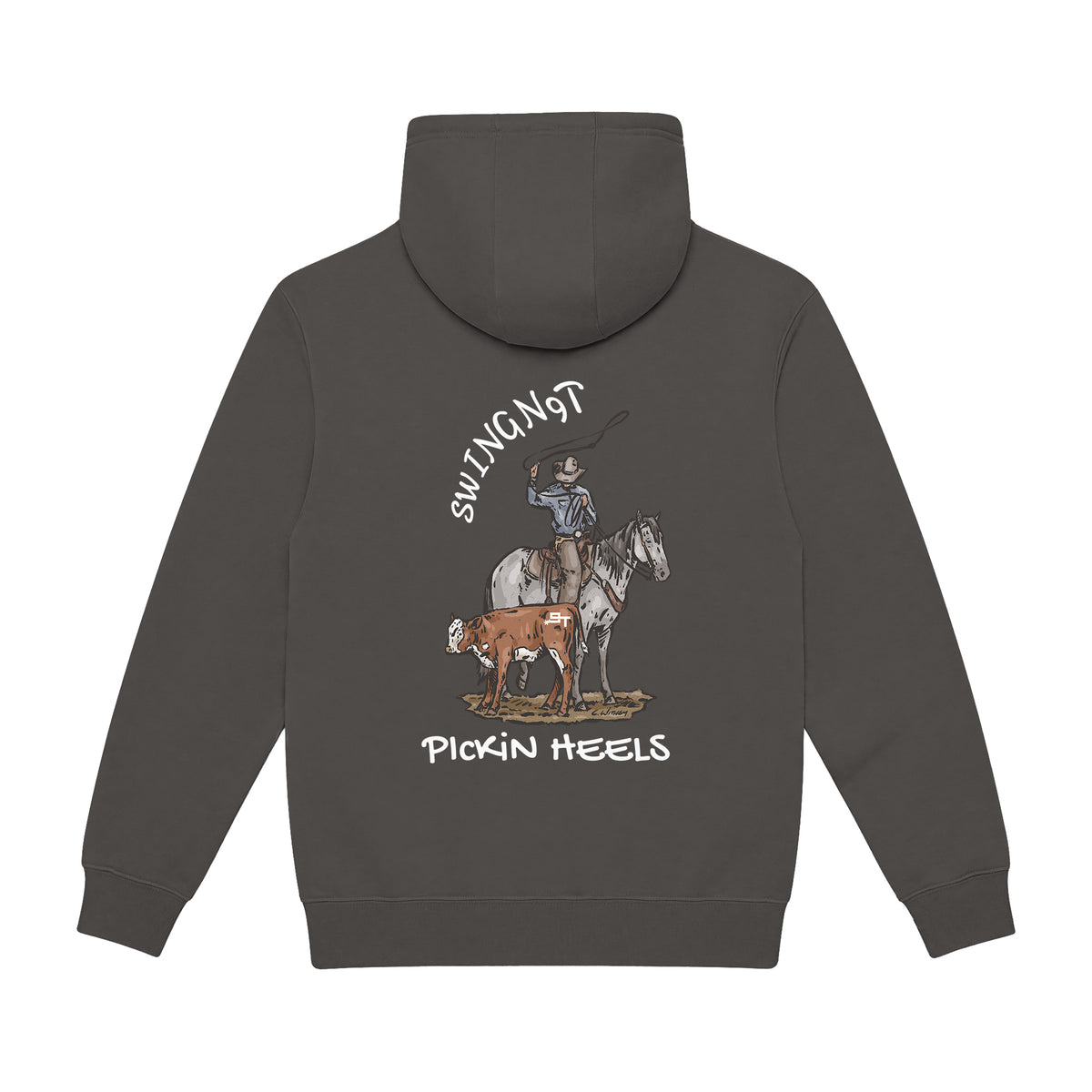 Pickin Heels Hoodie / Smoke / back on white