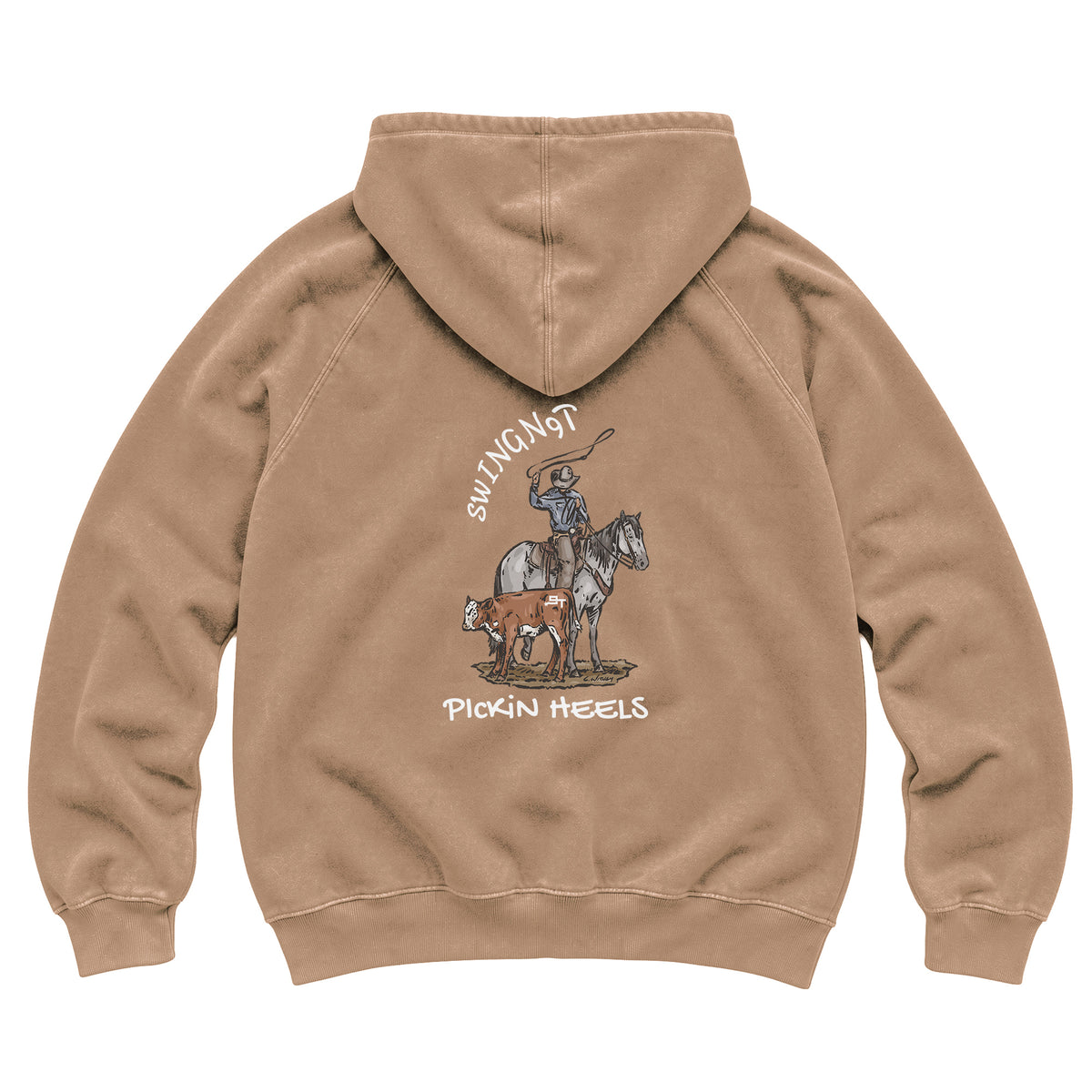 Pickin Heels Hoodie / Vintage Coffee / back on white