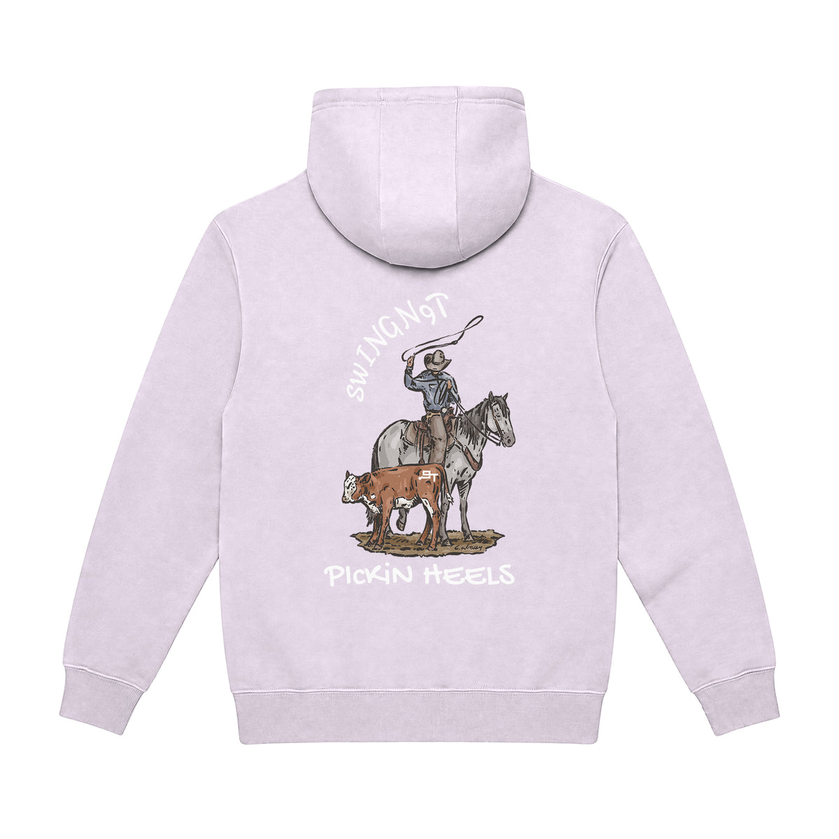 Pickin Heels Hoodie / Lilac / back on white