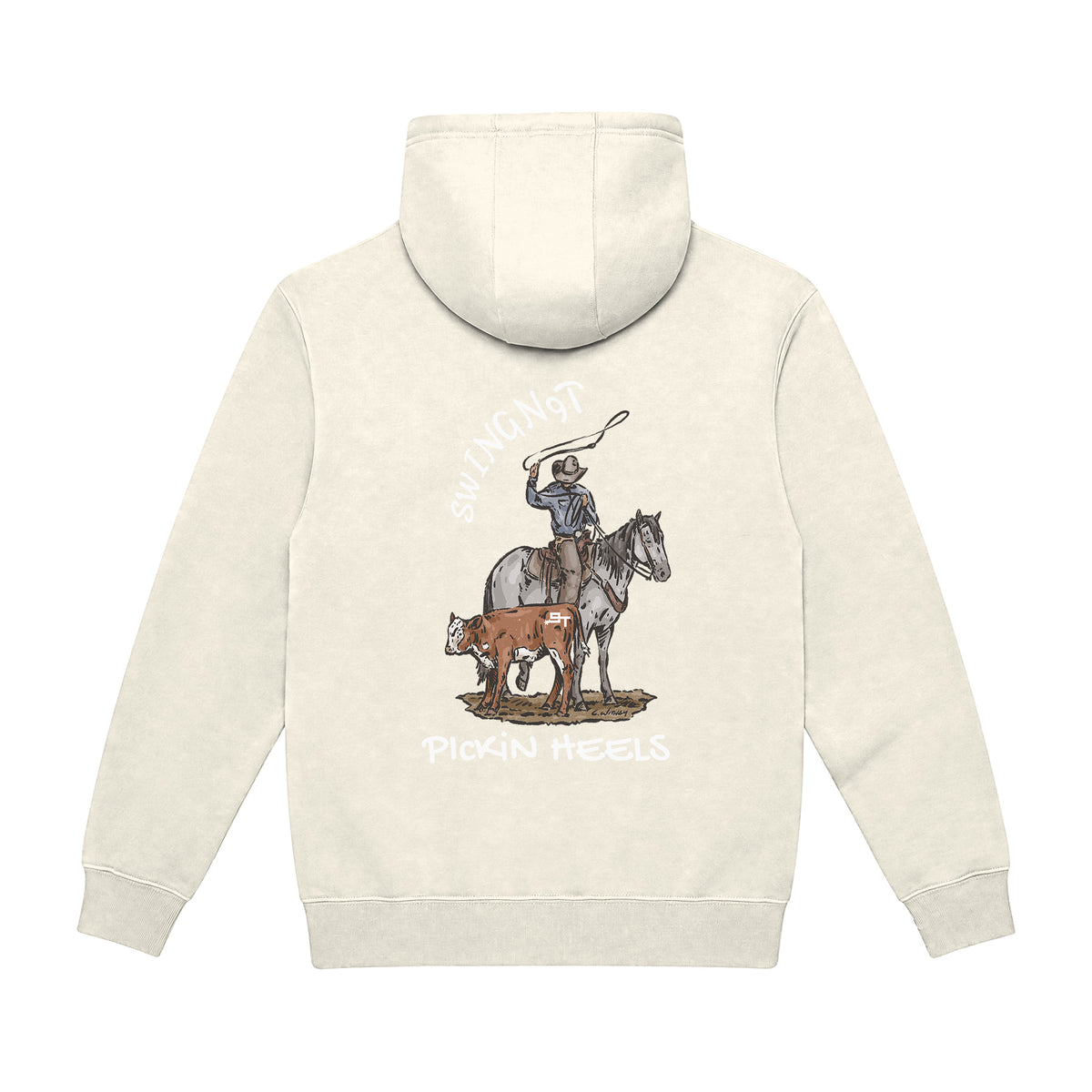 Pickin Heels Hoodie / Tofu / back on white