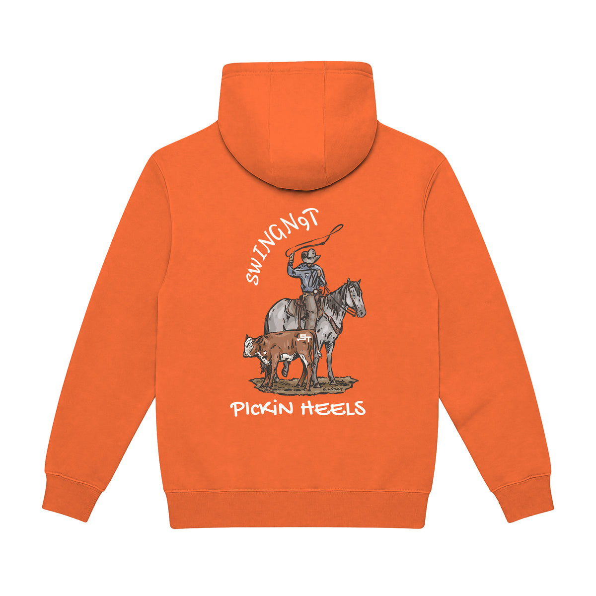 Pickin Heels Hoodie / Carrot / back on white
