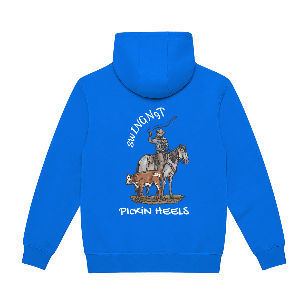 Pickin Heels Hoodie / True Royal / back on white