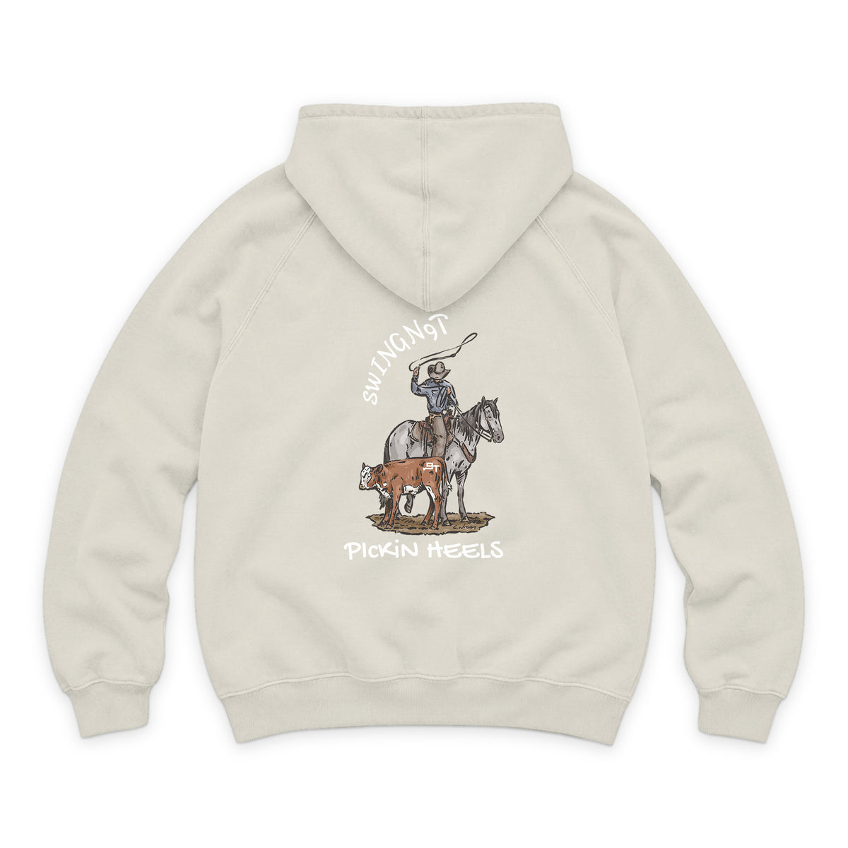 Pickin Heels Hoodie / Vintage Arctic / back on white