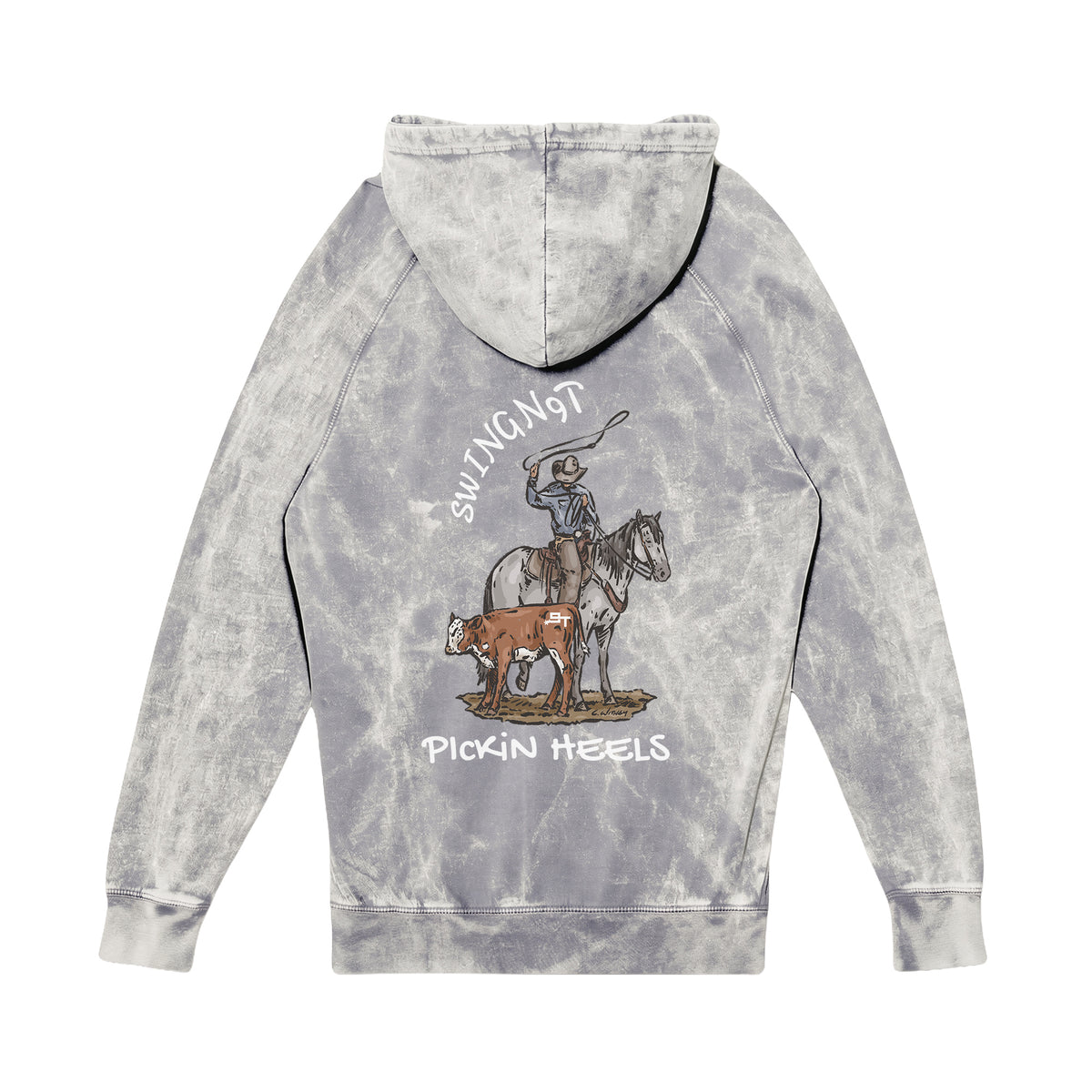 Pickin Heels Hoodie / Cloud Rock / back on white