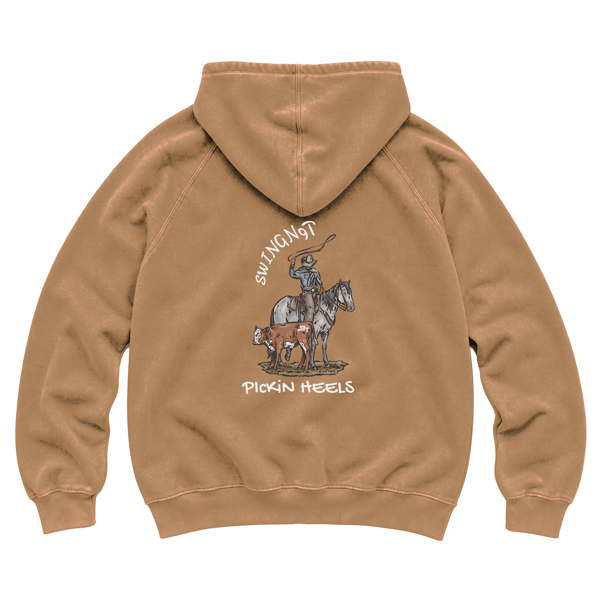 Pickin Heels Hoodie / Vintage Camel / back on white