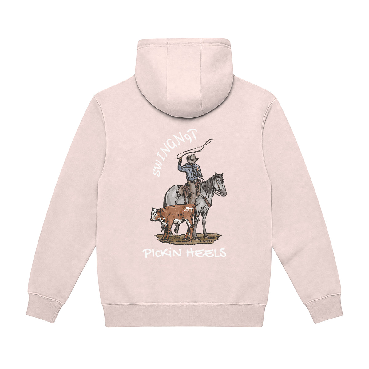 Pickin Heels Hoodie / Pale Pink / back on white
