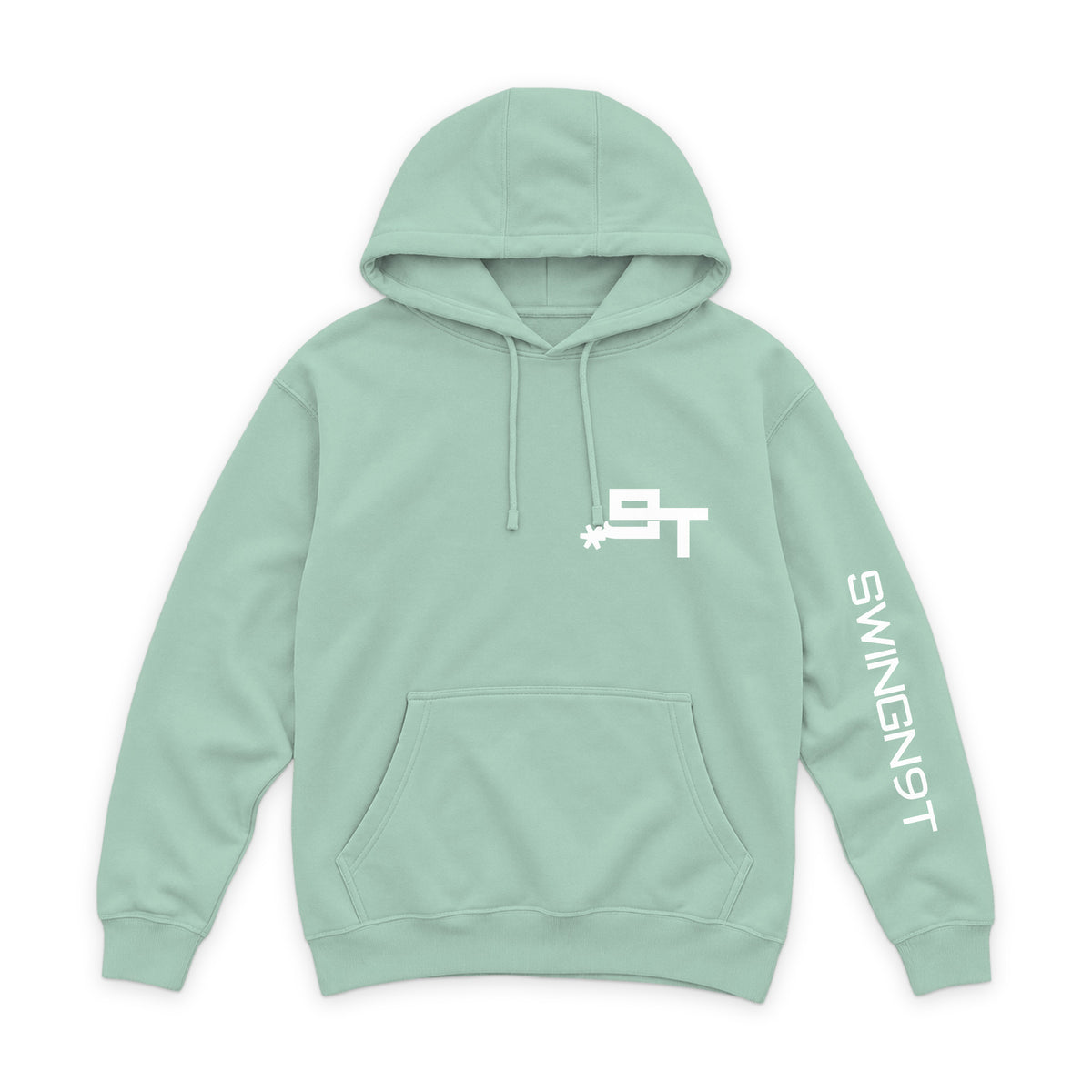 Pickin Heels Hoodie — Seafoam — front view on white