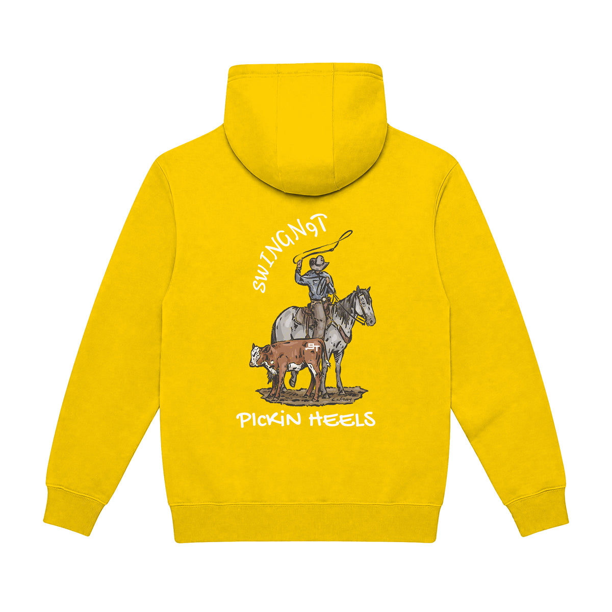 Pickin Heels Hoodie / Lemon / back on white