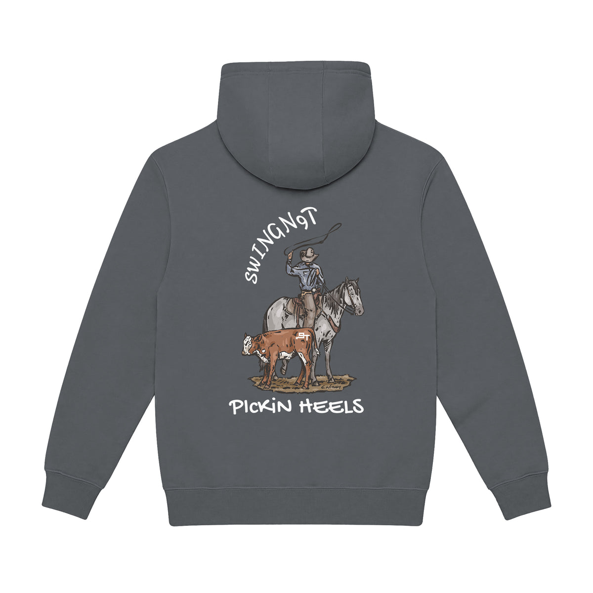 Pickin Heels Hoodie / Rock / back on white