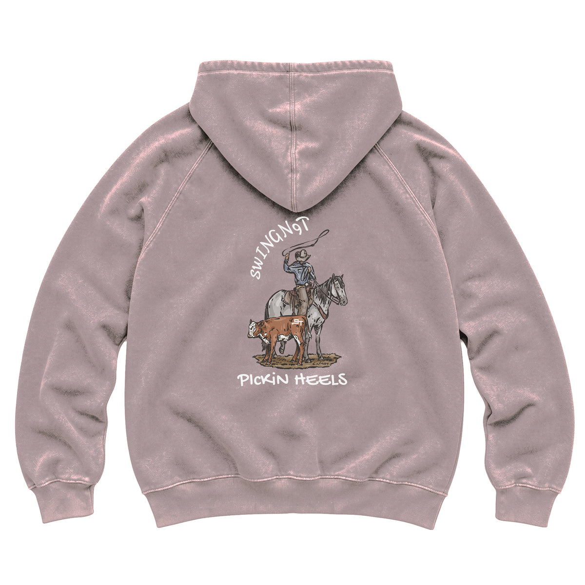 Pickin Heels Hoodie / Vintage Zinc / back on white