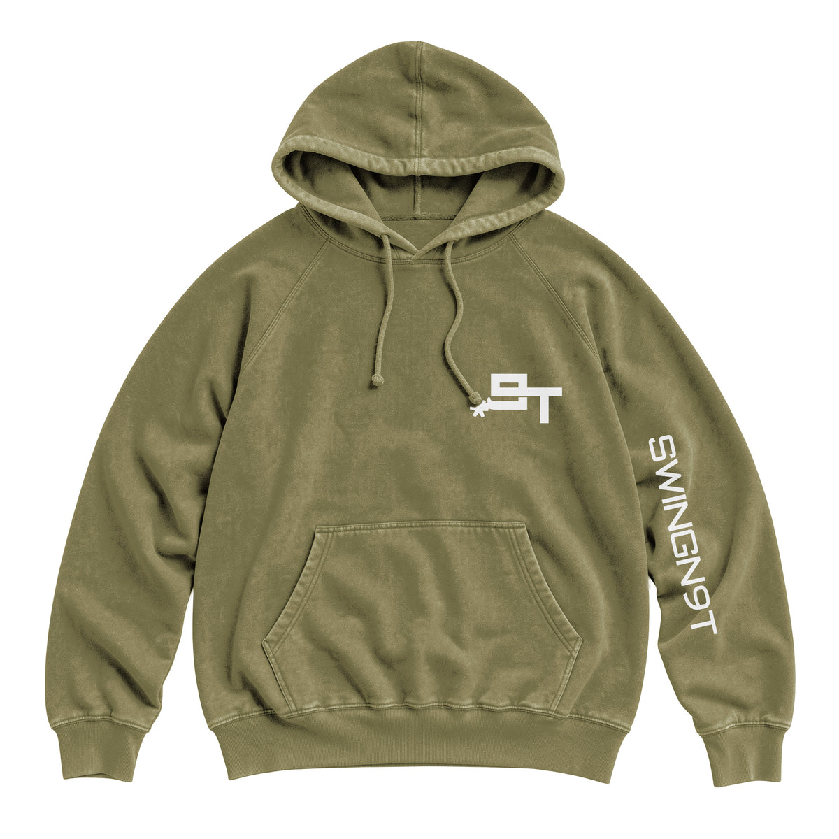 Pickin Heels Hoodie / Vintage Olive / front on white