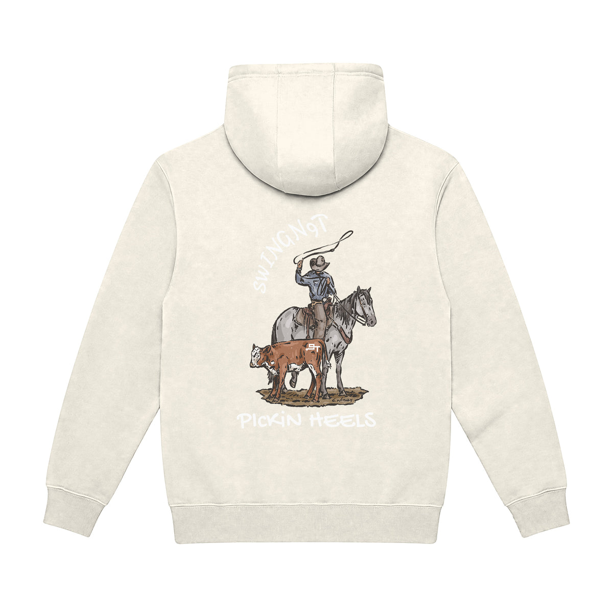Pickin Heels Hoodie / Sand / back on white