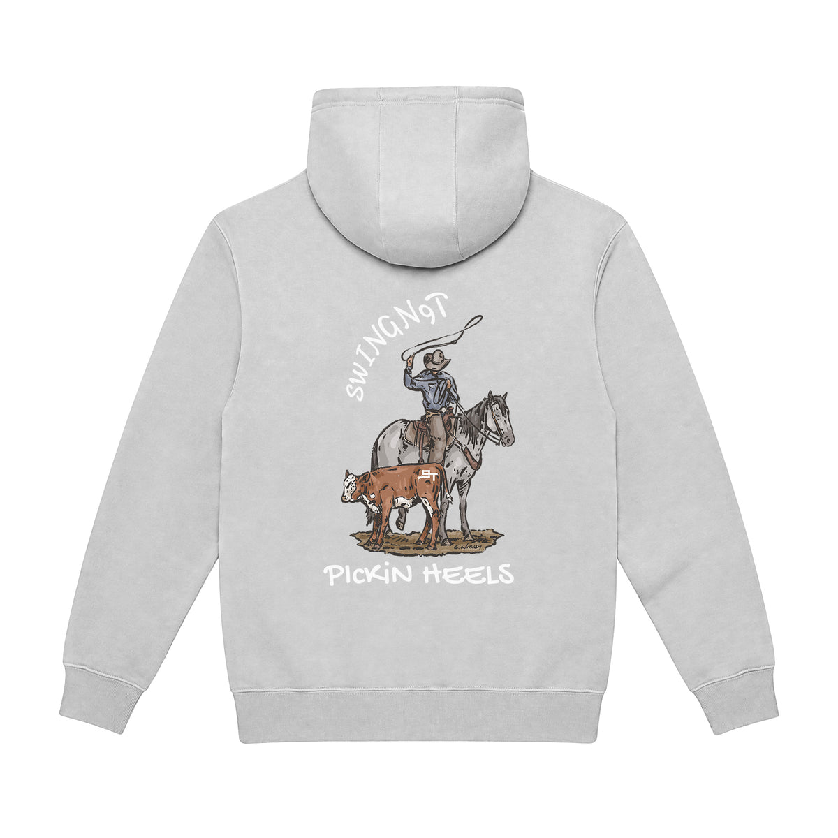Pickin Heels Hoodie / Dove Grey / back on white