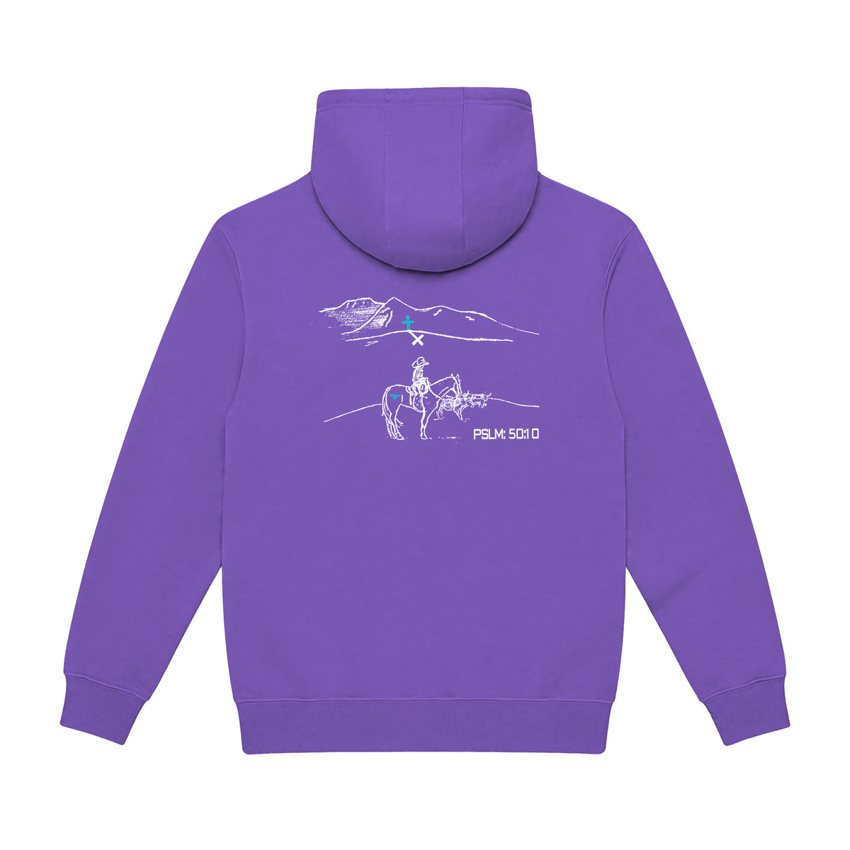PSLM 50:10 Hoodie / Purple / back on white