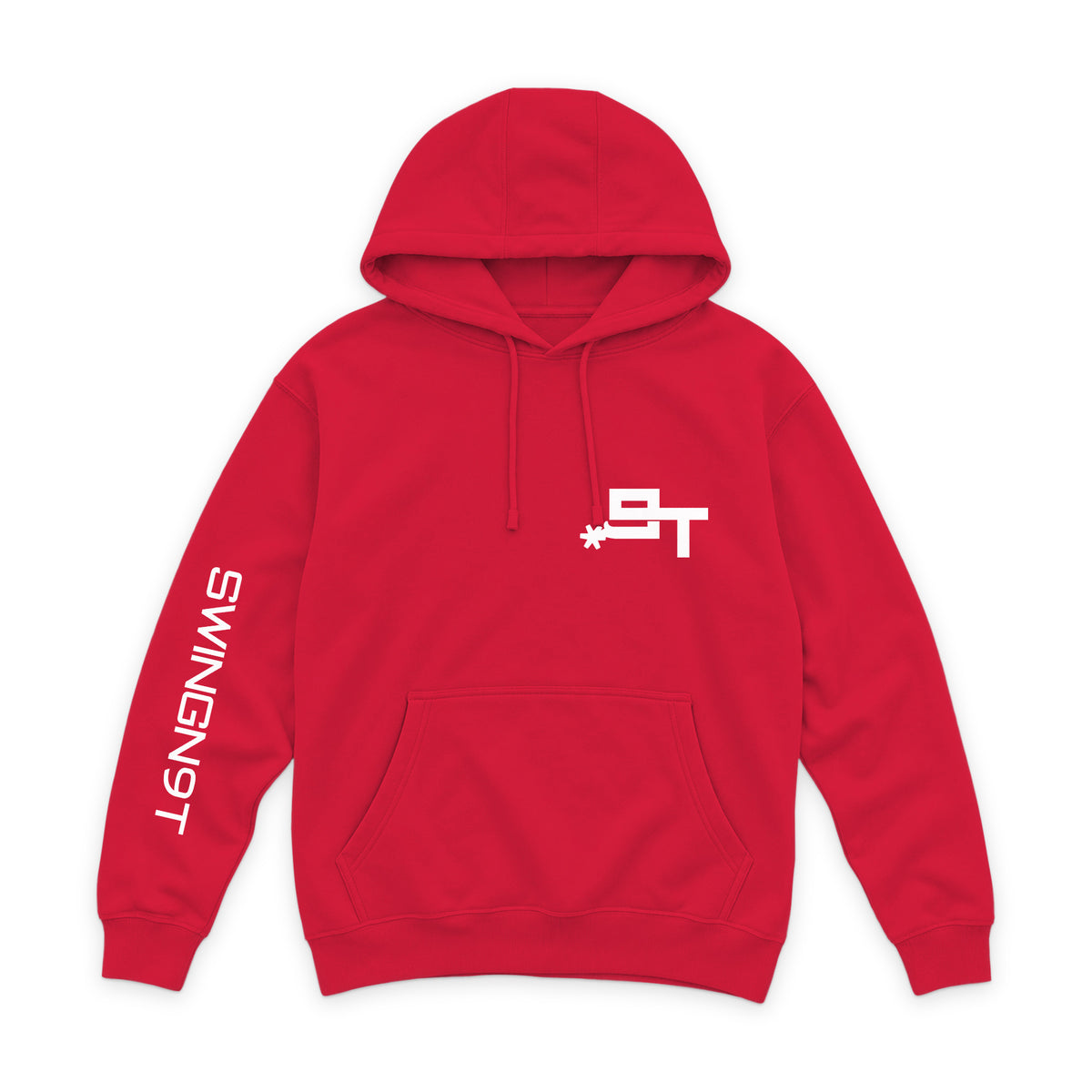 PSLM 50:10 Hoodie — Cardinal — front view on white