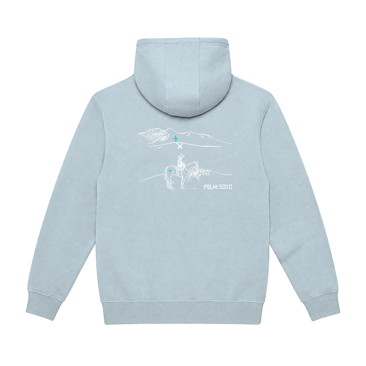 PSLM 50:10 Hoodie / Blue Mist / back on white