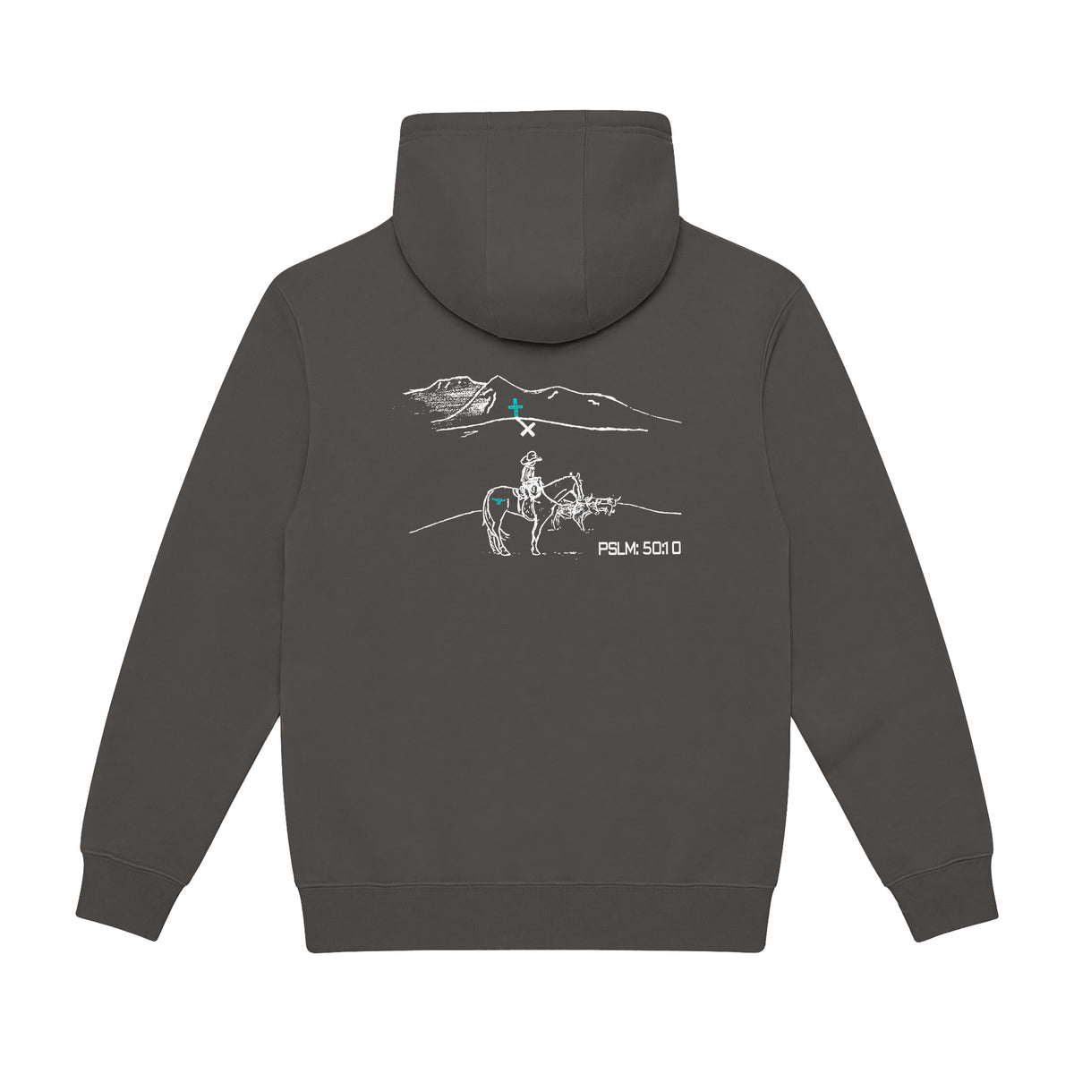 PSLM 50:10 Hoodie / Smoke / back on white
