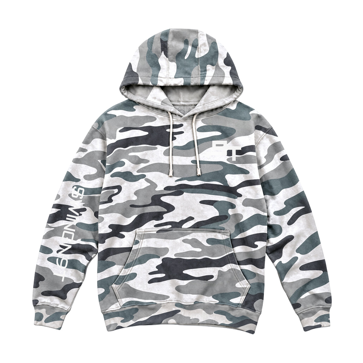 PSLM 50:10 Hoodie / Sage Camo / front on white
