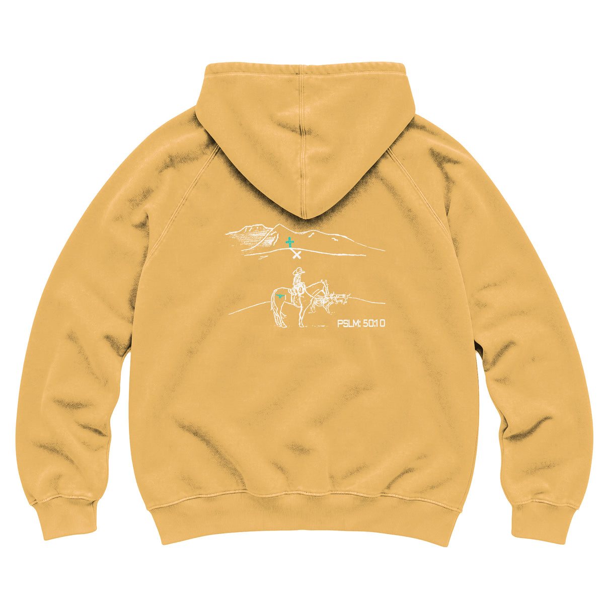PSLM 50:10 Hoodie / Vintage Mustard / back on white