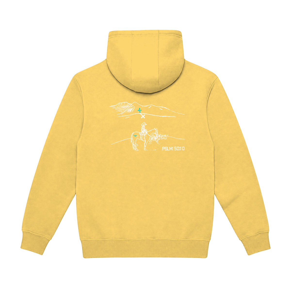 PSLM 50:10 Hoodie / Antique Gold / back on white